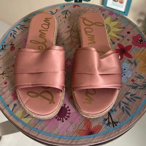 Pink slip on Sam Edelman sandals